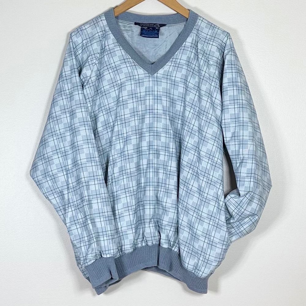 Sunderland of Scotland Womens Classic Pullover XL Blue Plaid Golf Windbreaker